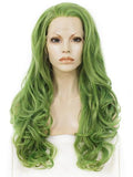 Mustard Eatage Green Wave Long Synthetic Lace Front Wig - FashionLoveHunter