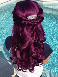 Mystique Reddish Purple Long Wave Synthetic Lace Front Wig