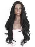 Long Black Magical Wave Cosplay Synthetic Lace Front Wig