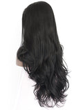 Long Black Magical Wave Cosplay Synthetic Lace Front Wig