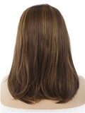 Natural Brown Shoulder Length Bob Synthetic Lace Front Wig - FashionLoveHunter