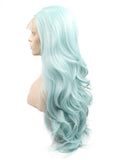 Long Turquoise Blue Wave Synthetic Lace Front Wig