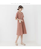 spring and summer new retro temperament lace short-sleeved dress children long section over the knee
