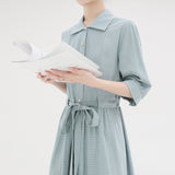 summer new Korean version of the small fresh sweet plaid short-sleeved dress