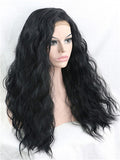 Obsidian Black Curly Synthetic Lace Front Wig - FashionLoveHunter