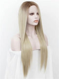 Best Seller Long Brown Golden Blonde Ombre Synthetic Lace Front Wig - FashionLoveHunter