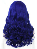 Dark Blue Drag Queen Wave Long Synthetic Lace Front Wig