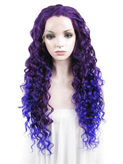 Purple_To_Blue_Ombre_Curly_Lon  display picture 2