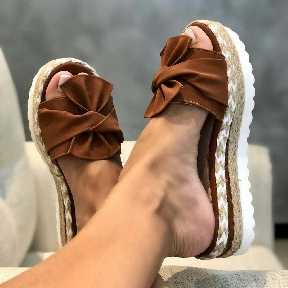 Women Platform Bow Summer Sandals Ladies Slipper Flip-Flops Shoe