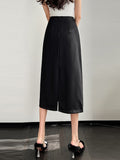 Office Lady Elegant A-line Skirts Spring Korean Style All-match High Waist Women Casual Long Skirt