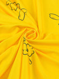 Vintage Yellow Cute Floral Print Dresses Casual Summer Women Cap Sleeve Square Collar Backless Elegant Skater Dress