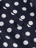 Turn Down Collar Button Up Sleeveless Summer Shirt Dress for Women Cotton Polka Dot Vintage Pinup Pleated Long Dresses