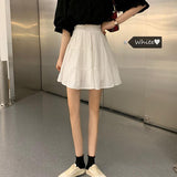 Women Summer Casual Skirts Fashion Korean Style All-match Loose Ladies High Waist A-line Short Skirt