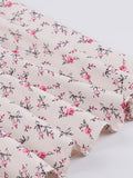 Spaghetti Strap Summer Vintage Floral Pleated Dresses for Women O-Neck Vacation Beach Summer Midi Dress