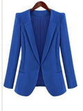 New Slim Black-blue Small Suit Ladies Temperament Casual Cardigan Woman Jacket Coats
