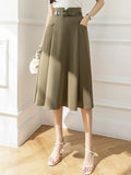 High Waist Long Women Spring Korean Style Big Swing All-match Office Lady Elegant A-line Skirt