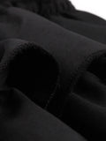 Vintage Frilled Trim Shirred High Waist Black Tank Dresses Summer Outfits for Women Ruffles Hem Pleated Long Dress