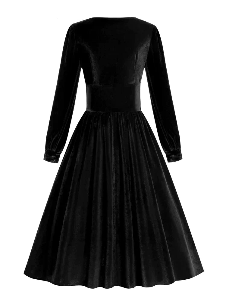 Square Neck High Waist Red Velvet Long Dresses for Women Winter Christ FashionLoveHunter Square Neck High Waist Red Velvet Long Dresses for Women Winter Christ FashionLoveHunter