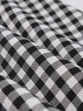 Black and White Plaid Double-Breasted Button Elegant Long Skirts for Women High Waist Midi Vintage A Line Skirt