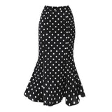 Women Summer New Korean Mermaid Vintage Long Ruffle Fishtail Skirt High Waist Floral Skirt