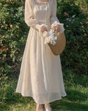 Summer Chiffon White Fairy Vintage Embroidery Ruffle Flounce Sweet Midi Korean Lace Elegant Dress