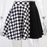 Dark Mall Goth Plaid Mini Skirt y2k Fairy Grunge Hippie Gothic Punk Vintage Aesthetic Black Skirt