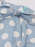 Spaghetti Strap Bow Front Polka Dot Vintage Summer Dresses for Women Vacation Cotton Rockabilly Retro Party Dress