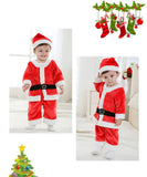 Christmas Kids Santa Claus Costume Toddler Baby Children Red Xmas Party Red Dress Up Clothes for Boys Girls New Year Set