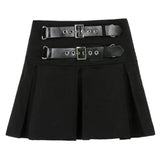 Gothic Egirl Punk Mall Goth High Waist Pleated Skirts Y2K Streetwear Grunge Black Mini Skirt Dark Academia Clothes