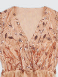 Sequin Embroidered Mesh Birthday Party Dresses Women Elegant V-Neck High Waist Spring Summer Cocktail Long Dress