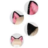 Cute Cat Ear Cosplay Hair Hoop with Flower Hairpin Woman Teens Headband for Live Broadcast Cartoon Carnivals Hairband