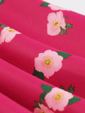 Sweetheart Neckline Rose Red Floral Vintage Party Dresses Women New In A-Line Ladies Birthday Dresses Summer Sale