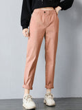 Temperament Casual Women Loose Slim Overalls High Waist Radish Bottoms Pants