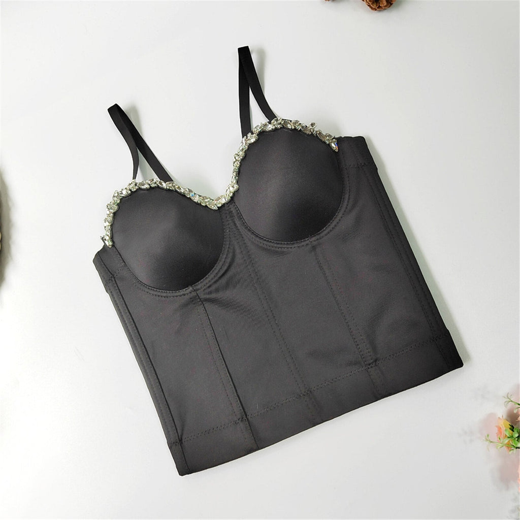 Bustier Corset Sexy Crop Top Push Up Bralette Tops With Built In Bra Camis Clothing