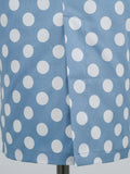 Polka Dot High Waist Elegant Bodycon Pencil Dresses for Women Cap Sleeve Summer Midi Cotton Dress