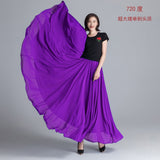 Chiffon Long Women Elegant Casual High Waist Boho Beach Maxi Solid Dance Skirt Streetwear