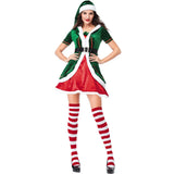 Adult Christmas Elf Costume Women Dress Elf Cosplay Family Carnival Party New Year Fancy Clothes Set