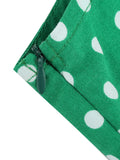 Turn-Down Collar Button Up Polka Dot 50s Robe Pinup Vintage Midi Dress Sleeveless Elegant Women A-Line Swing Dresses