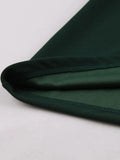 Hollow Out Front Green Vintage Pencil Dress Short Sleeve Bodycon Office Knee Length Women Party Elegant Dresses