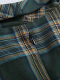 Turn-down Collar Button Up Green Plaid Autumn Winter Clothes Dresses Vintage Robe Women Elegant Swing Dress Retro