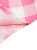 Sweetheart Halter Neck High Waist Backless Dresses Vacation Women Fit and Flare Rockabilly Vintage Plaid Pink Dress