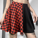 Dark Mall Goth Plaid Mini Skirt y2k Fairy Grunge Hippie Gothic Punk Vintage Aesthetic Black Skirt