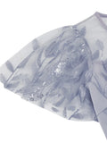 Sequins Leaf Embroidered Mesh Overlay Elegant Dresses for Women Vintage Cocktail Party Luxury Long Dress