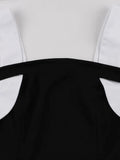Square Neck Black Bodycon Belted Summer Tank Dress Vintage Women Sleeveless Slim Fit Elegant Pencil Dresses