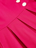 Sweetheart Neck Button Front 50s Pinup Robe Women Vintage Pleated Dress Backless Elegant Evening Party Cotton Dresses