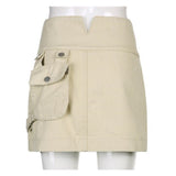 High Waisted Cargo Mini Skirt Harajuku Vintage 90s Sexy Pockets Clubwear