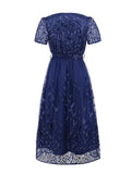 Sequin Embroidered Mesh Birthday Party Dresses Women Elegant V-Neck High Waist Spring Summer Cocktail Long Dress