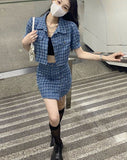 2pcs/set Summer Women Patchwork Sexy Kawaii Casual Korean Party Mini Skirt Set