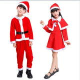 Christmas Kids Santa Claus Costume Toddler Baby Children Red Xmas Party Red Dress Up Clothes for Boys Girls New Year Set