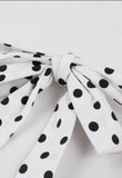 Strapless Sexy Halter Vintage Casual Flare Patchwork White Black Polka Dot Print Elegant Short Evening Holiday Swing Dress